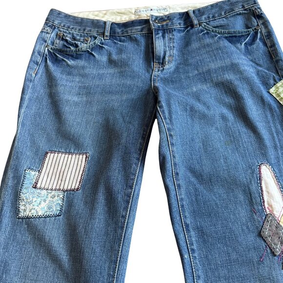 Tommy Hilfiger Boho Patchwork Wide Legged Denim Jeans Size 8R - Picture 5 of 9